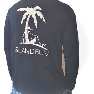 ISLANDBUM | L | Men’s UPF 50 Navy Blue Logo Performance Signature L/S Tech Shirt